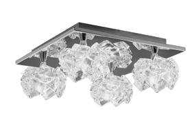 M3954  Artic Glass  Flush Ceiling 4 Light